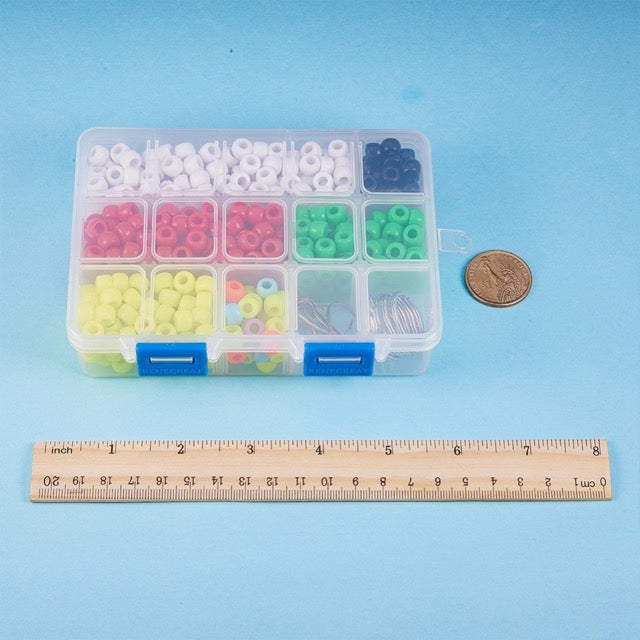 Christmas Key Chain Kits, pony beads, compartment - makes 10 keychains