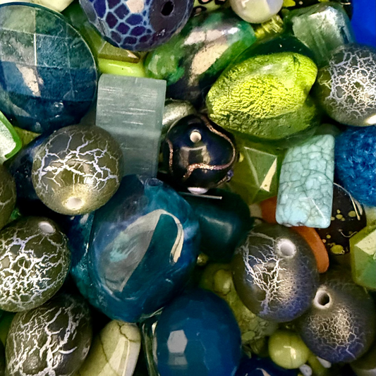 Bead Mix, Forest Green, 200 grams