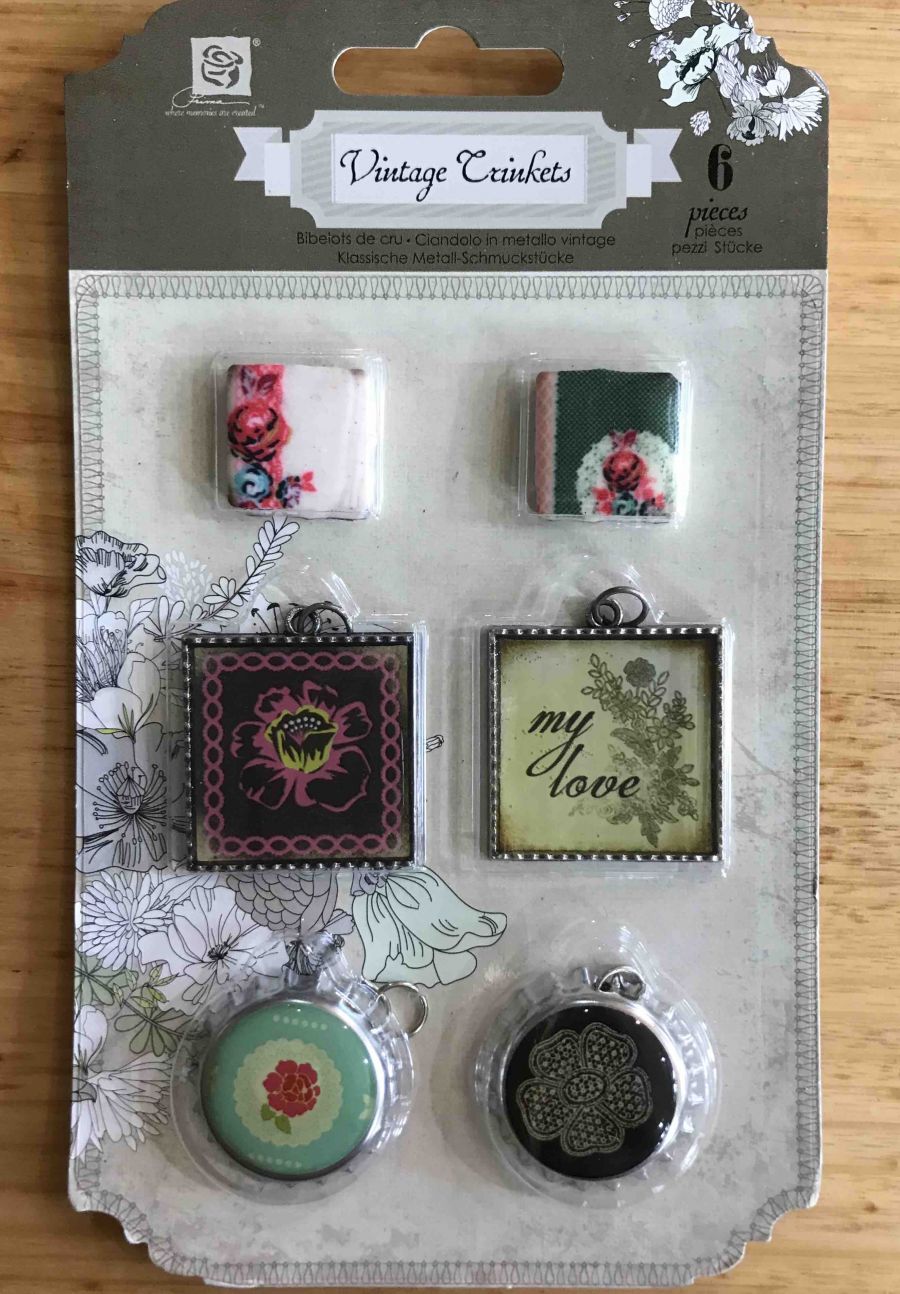 Vintage Metal Trinkets & Tiles 6/Pkg, - Rosarian