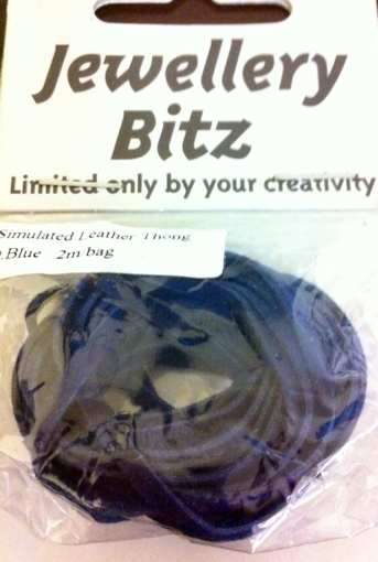 Simulated leather thonging 3mm, dark blue 2 metres