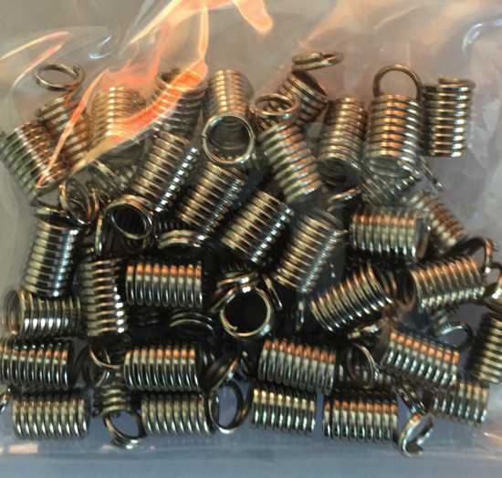 End Coil, Antique Silver, approx 50pcs - for 3mm cord