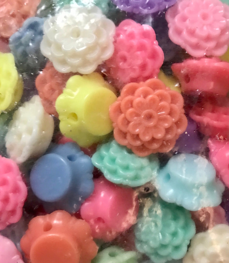 Acrylic Spacer Beads Round Flower Mixed About 19mm x 18mm,Hole: Approx 2.5mm,100PCs
