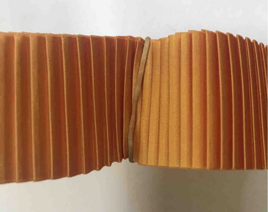 Pleated Ribbon, Hot Orange, 30mm, 1 metre