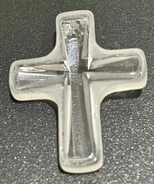 Glass, Cross Pendant, clear faceted, 30mm x 40mm, 1pc