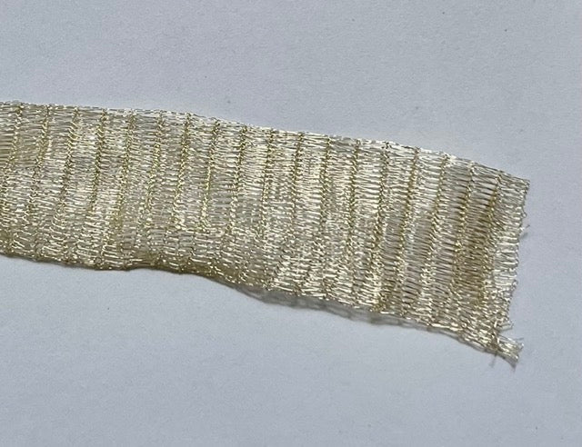 Tubular Ribbon Wire Mesh 20mm Light Gold, 1 metre