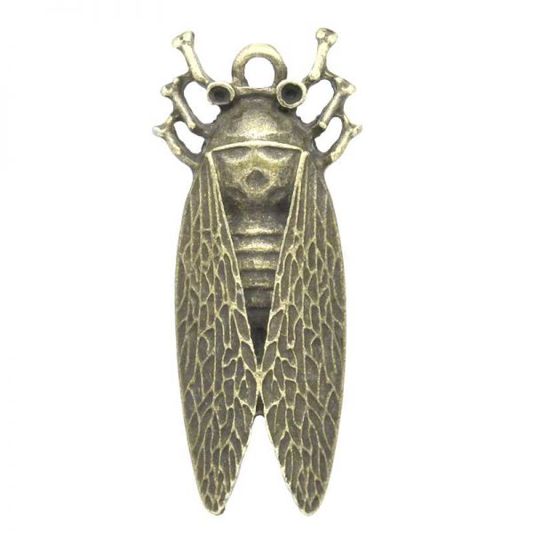 Antique Bronze Cicada Charm Pendants 37x16mm, 20pcs