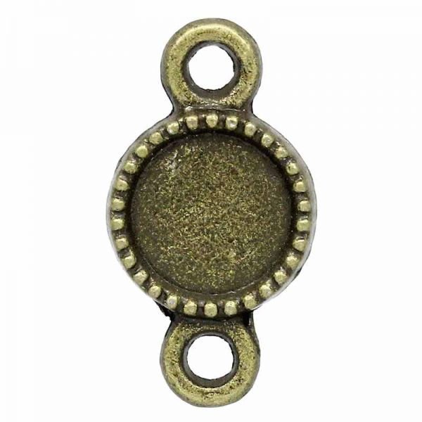 Antique Bronze Cameo Frame Settings Connectors 18x10mm (Fit 8mm), 50pcs