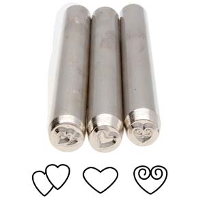 Punch Set, Heart Design 3 piece set