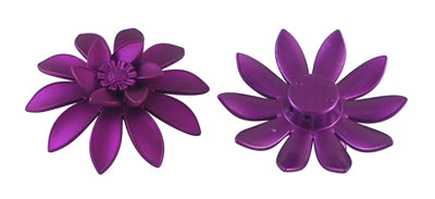 Acrylic Flower 2 Hole Bead, Deep Purple, 63 cm, 10 pcs, FAULTY