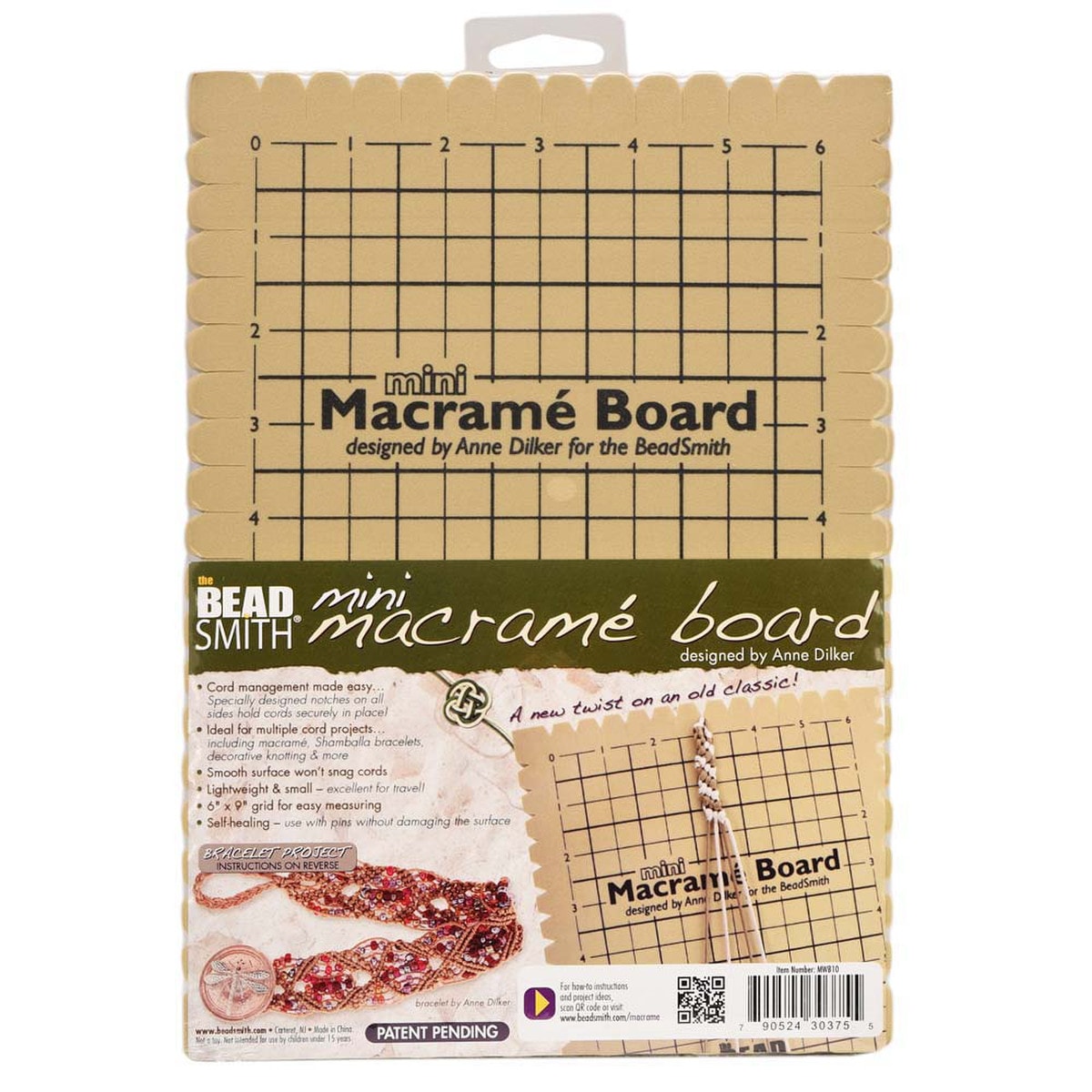 Macrame Board Mini 7.5 x 10.5 inches - Beadsmith - BEADS ON KELLY STREET