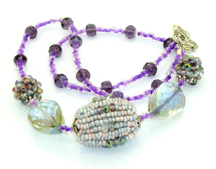 Chunky Handmade Beaded Necklace, Style 13, 54cm