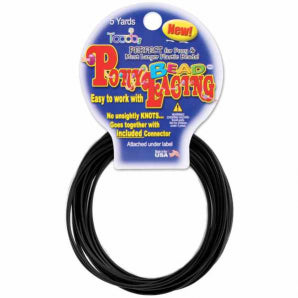 Pony Bead Lacing Black 2mm 5 yards