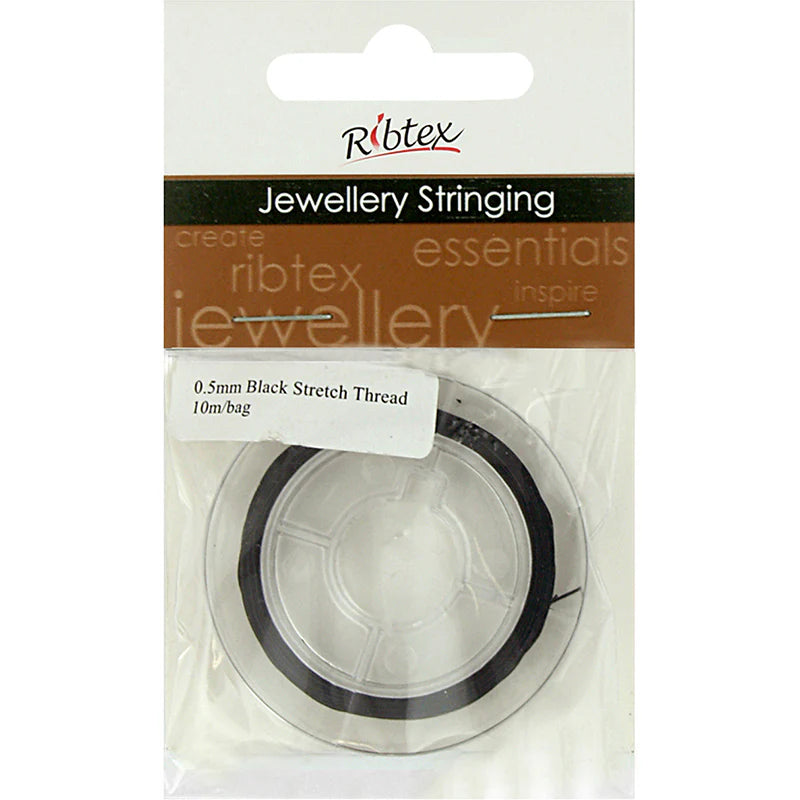 Stretch String Thread Black, 0.5mm, 10 metres