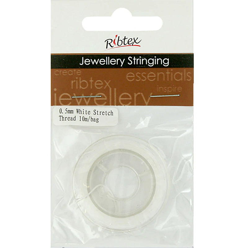 Stretch String Thread White, 0.5mm, 10 metres