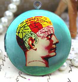 Antique Bronze Locket Pendant 33mm - Skull, 1pc - Steampunk