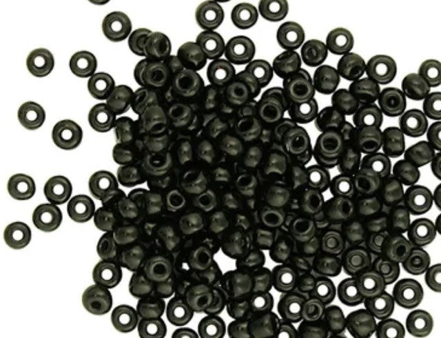 Seed Beads, Black size 6/0 (3.6mm), 60 grams