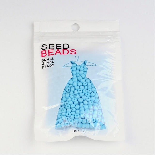 Seed Beads, Light Blue size 6/0 (3.6mm), 50 grams approx 465pcs