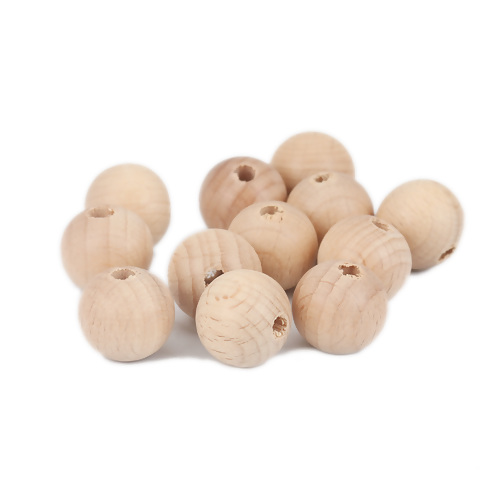 Wooden Beads Round, 20mm, 20pcs, BEECH WOOD