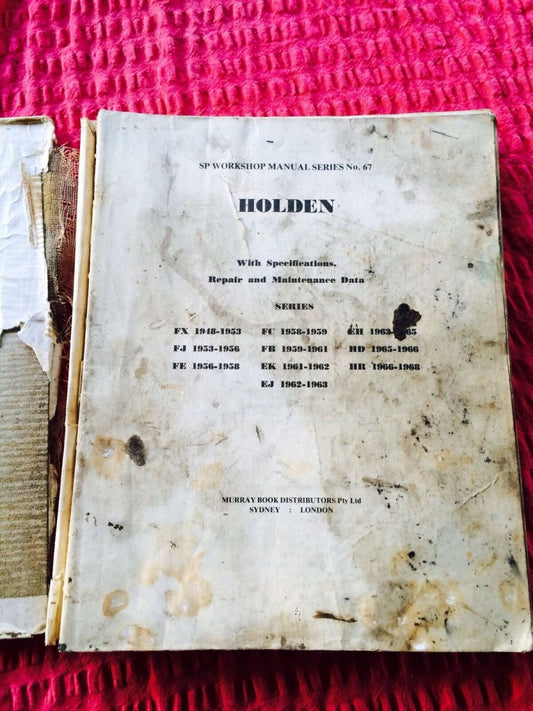 Holden Car Workshop Manual From 1948 to 1968 - Vintage