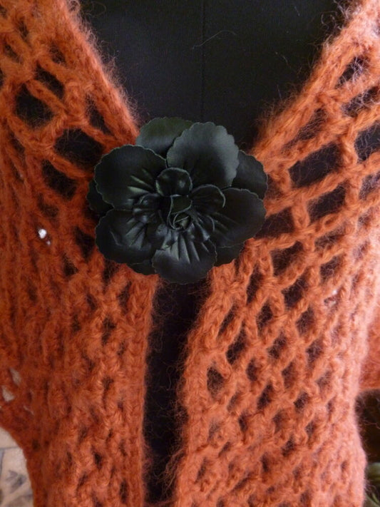 Shawl, Crocheted - Orange/Pinky - pretty, Brand New, Handmade