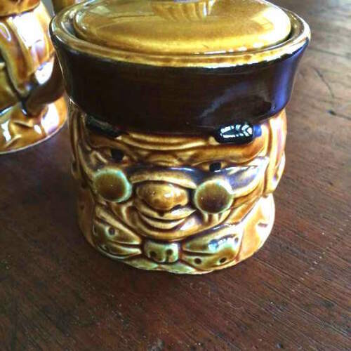 Milk Jug and Sugar bowl - Made in Japan - strange faces