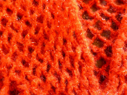 Shawl, Crocheted - Orange with Silver Flecks - Girls, Brand New, Handmade