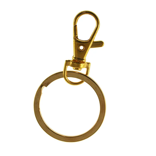 Key Ring, Gold Plate Chain with Clasp, 2pc
