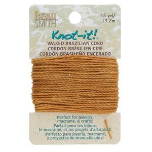 Knot it Waxed Poly Cord 2ply (1mm) - Almond 13.7 metres