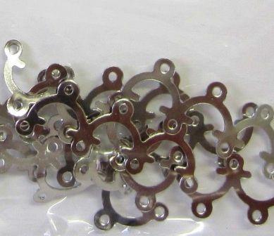 Antique Silver Row Endings, 4 to 3, 10pcs