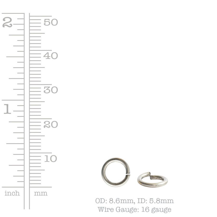 Medium Circle Embroidery Kit - contains - Antique Silver pendant, tag and jumpring - 1 Set