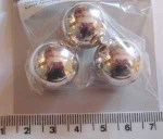 Ribtex Plastic Round 14mm bright silver 9pcs