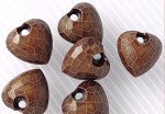 Acrylic Faceted Heart Beads, Dark Brown, 6 pcs
