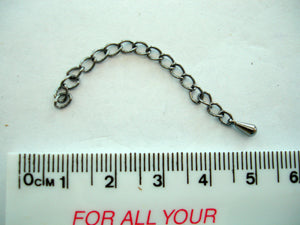 Extension chain 6cm black Nickel Plate 5 pcs