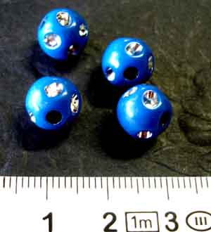 Lucite Sparkling 10mm Round Beads, Blue, 20pcs