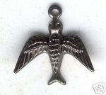 FLYING BLACKBIRD CHARMS! Gunmetal plate, 1pc