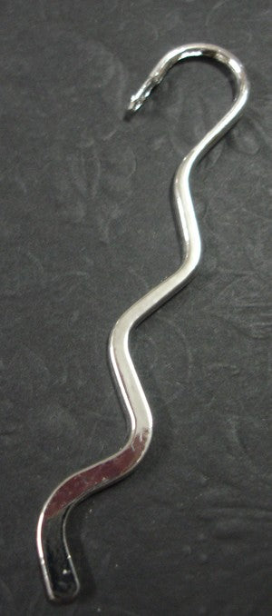 Antique Silver, Bookmark, Large, 6 inches, 1pcs - Squiggle Design