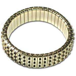 Gold Plate, Cha Cha, Bracelet 3 row stretch, 1pc