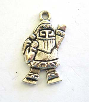 Antique Silver Christmas Santa Charm, 13 x 23mm, hole 2mm, 10 pcs