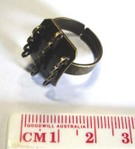 Ring Shanks, 14 loops, Antique Bronze Plate, 19mm, 5pcs