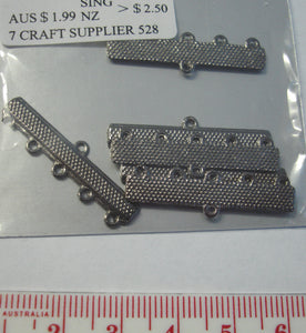 Antique Dark Silver, 5 hole row ending, 30mm, 6pcs