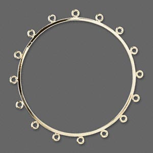 Gold Plated Brass, Bangle with 16 loops 63mm, 1pc