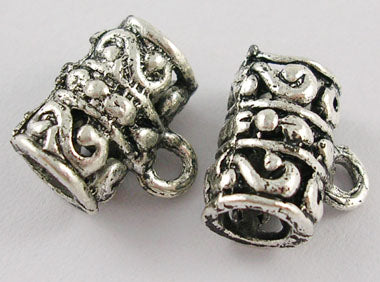 Metal Bail Bead Tibetan Silver, 8mm x 13mm, hole 5mm 20pcs
