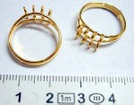 Ring Shank, Antique Bronze plate, 8 loops, 10 pieces