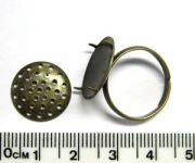 Ring Frame with 10mm Sieve Mesh, Antique Brass Plate, 10pcs