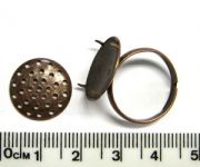 Ring Frame with 16mm Sieve Mesh, Antique Copper Plate, 10pcs