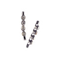 Silver Plate, 5 Hole Diamante Slider Bar, 3x20mm 2pcs