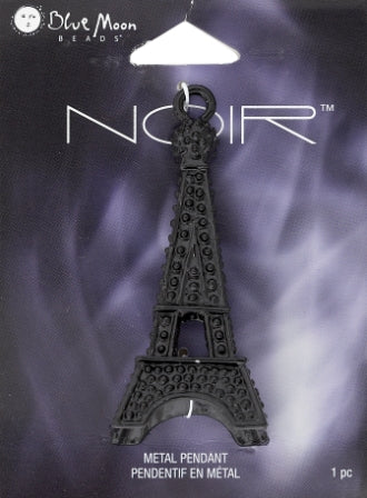 Eiffel Tower Pendant, 70 x 30mm, 1pc - Blue Moon Noir Black Nickel