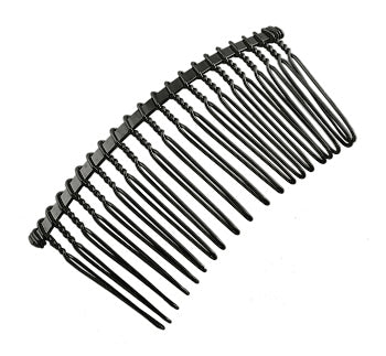 Hair Comb Wire, Black Nickel, 38mm wide, 80mm long, 1 piece