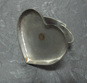 Ring Casing Bezel, Stainless Steel Heart Shape, 30 x 27mm, 1pc