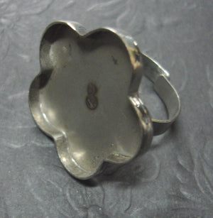 Ring Casing Bezel, Stainless Steel Flower Shape, 30mm, 1pc